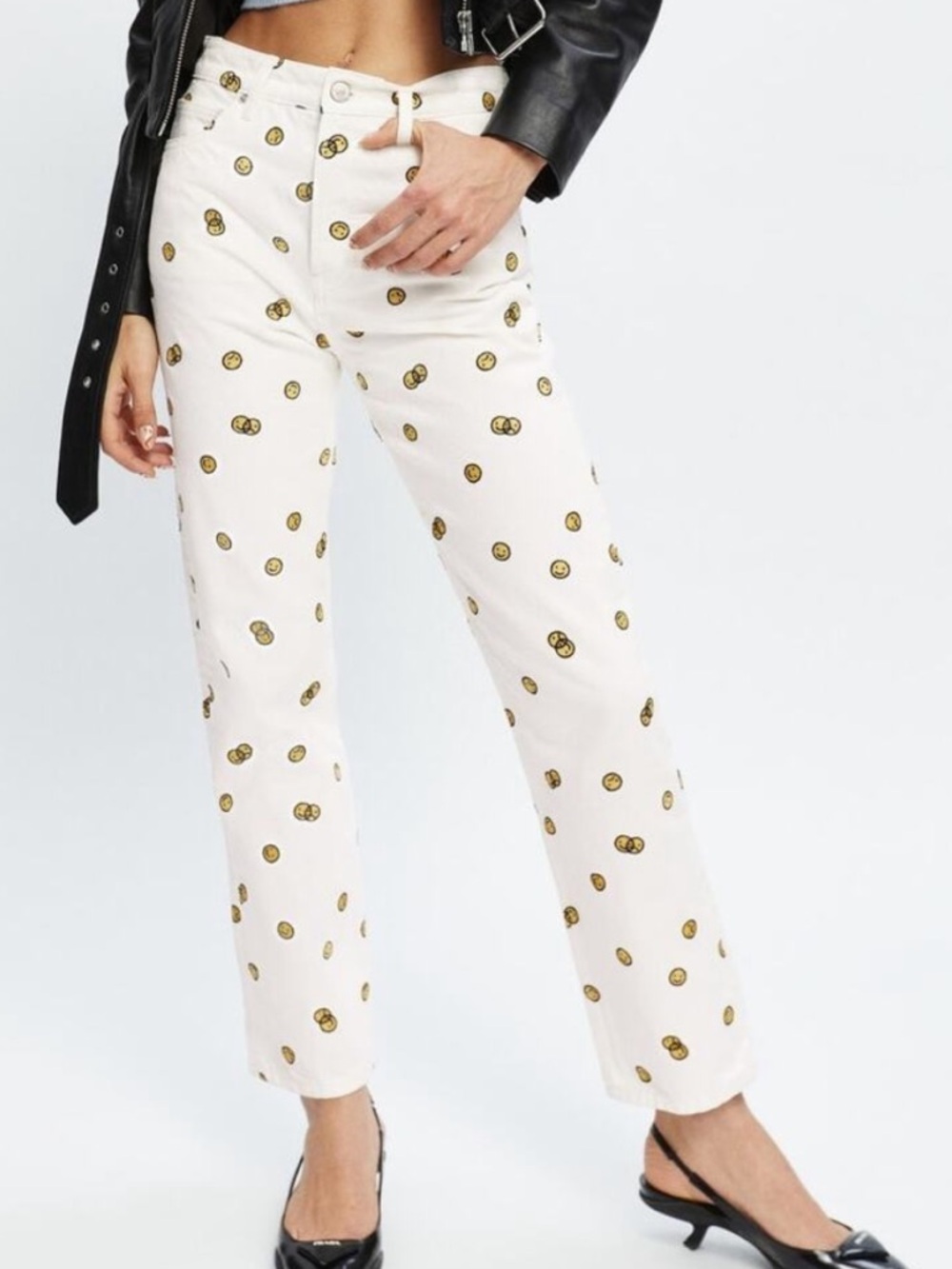 Reformation Mixed Emotions White Straight Leg Jeans